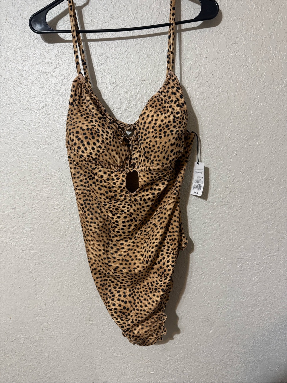 Shade & Shore New Women’s XL One-Piece Swimsuit in Leopard Print - Tan/Black